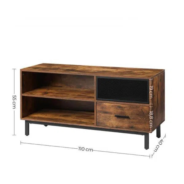 TV stolek, skříňka 120 x 40 x 50 cm rustikální hnědá, černá