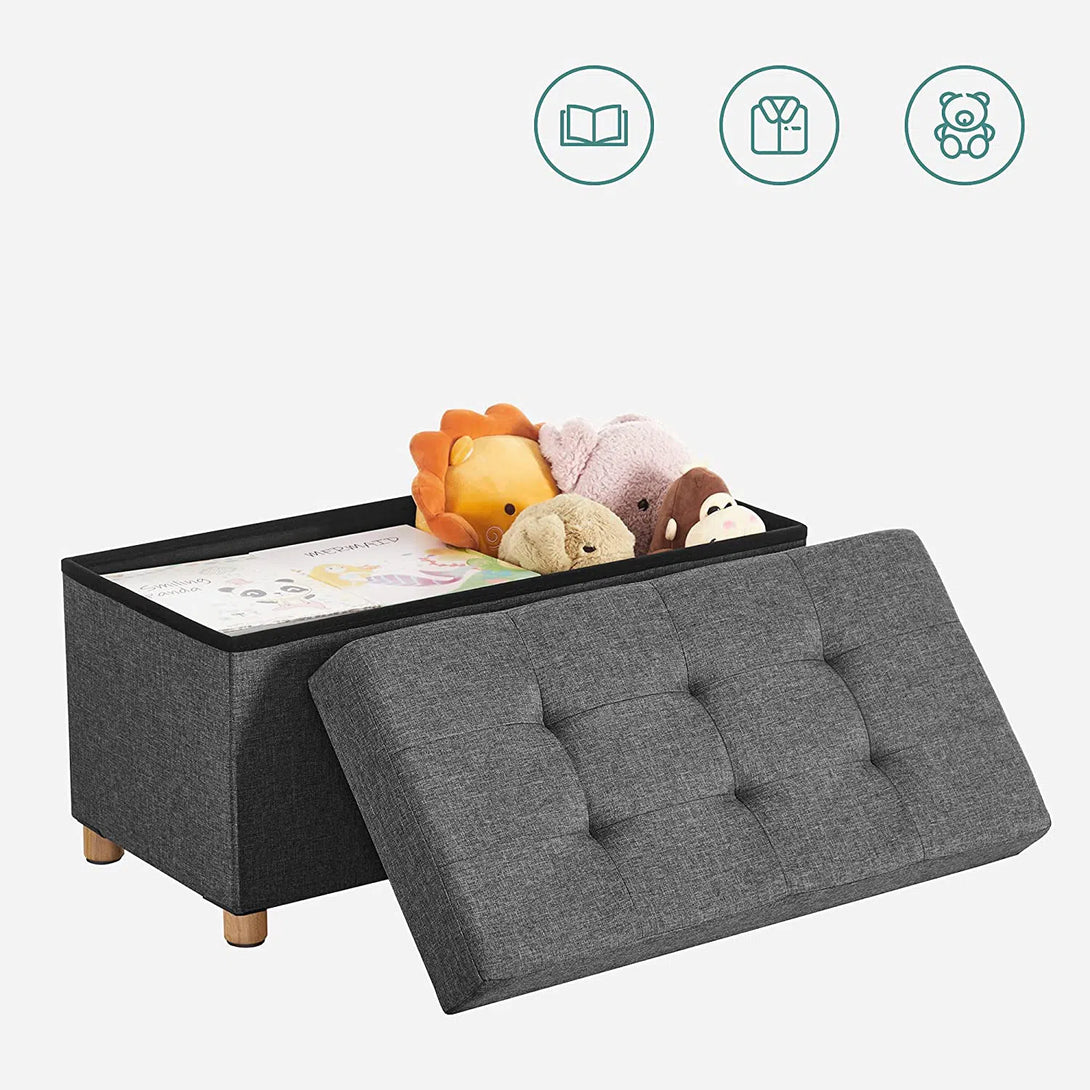 Taburet, Skládací lavice s úložným prostorem, tmavě šedá