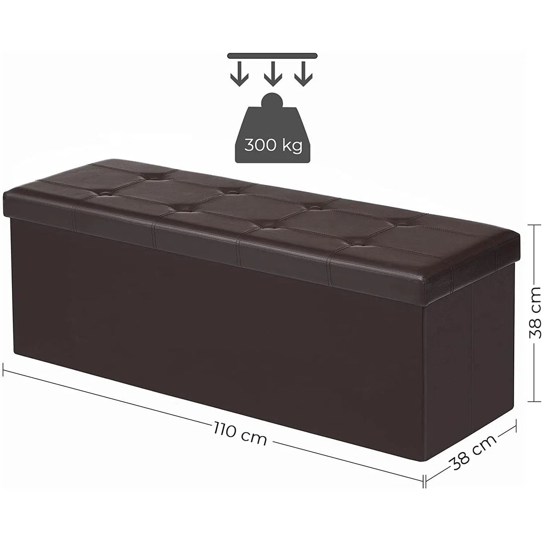 Taburetka 120 L, lavice s úložným prostorem, nosnost 300 kg, hnědá-Taburety-Vashome.cz