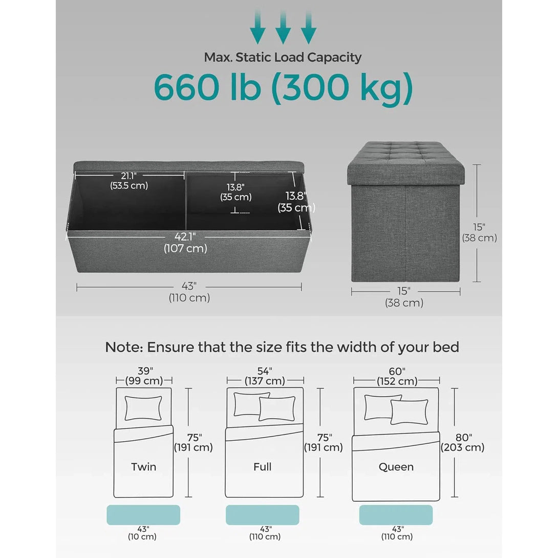 Taburetka 120 L, lavice s úložným prostorem, nosnost 300 kg, tmavě šedá