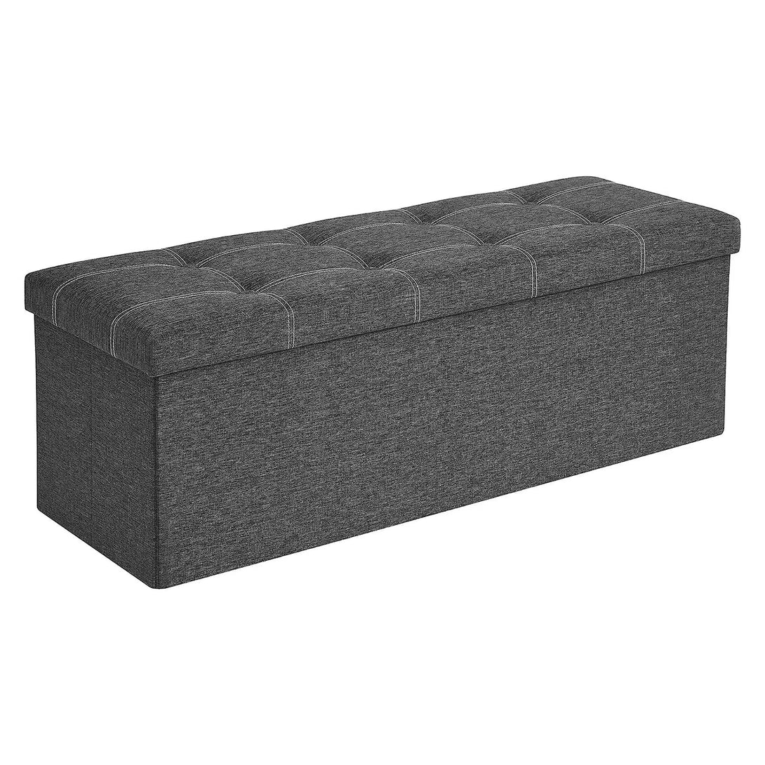 Taburetka, lavice s úložným prostorem, 110 cm, tmavě šedá-Taburety-Vashome.cz