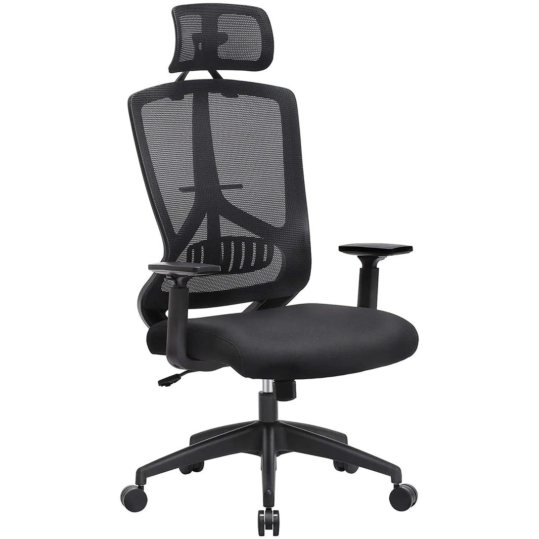 VASHOME Ergonomická kancelářská židle s bederní opěrkou, židle k psacímu stolu, černá-Kancelářské židle-Vashome.cz