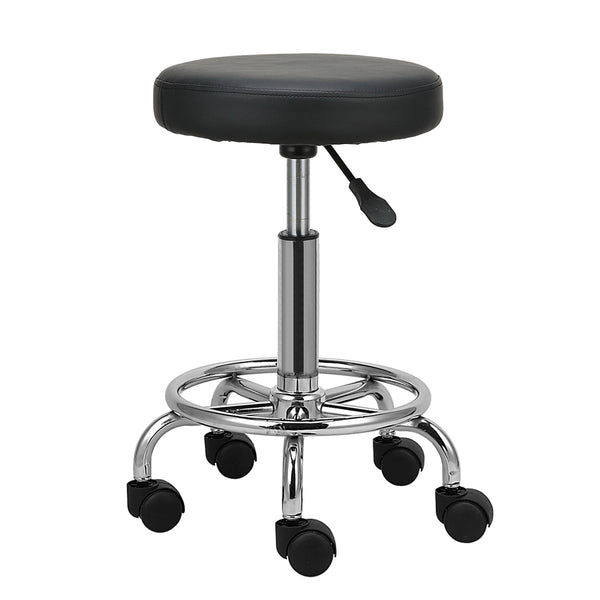 VASHOME kadeřnická židle do kosmetického salonu s kolečky, černá