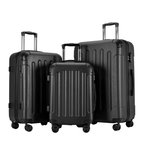 "Vertical" Sada 3 ks kufrů, 4-kolový rolovací kufr, černý | BONTOUR