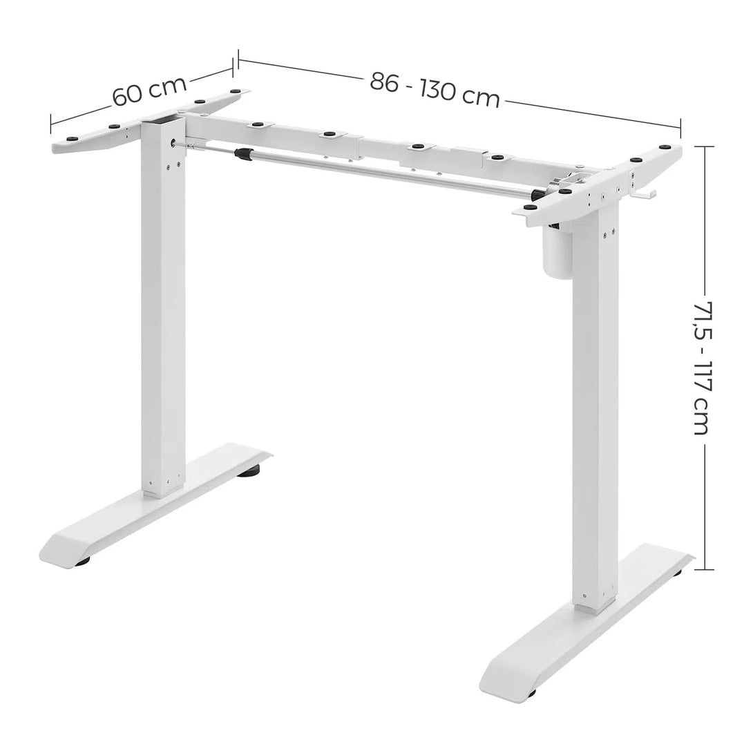 Výškově nastavitelný elektrický stůl, rám stolu, bez desky stolu, bílý