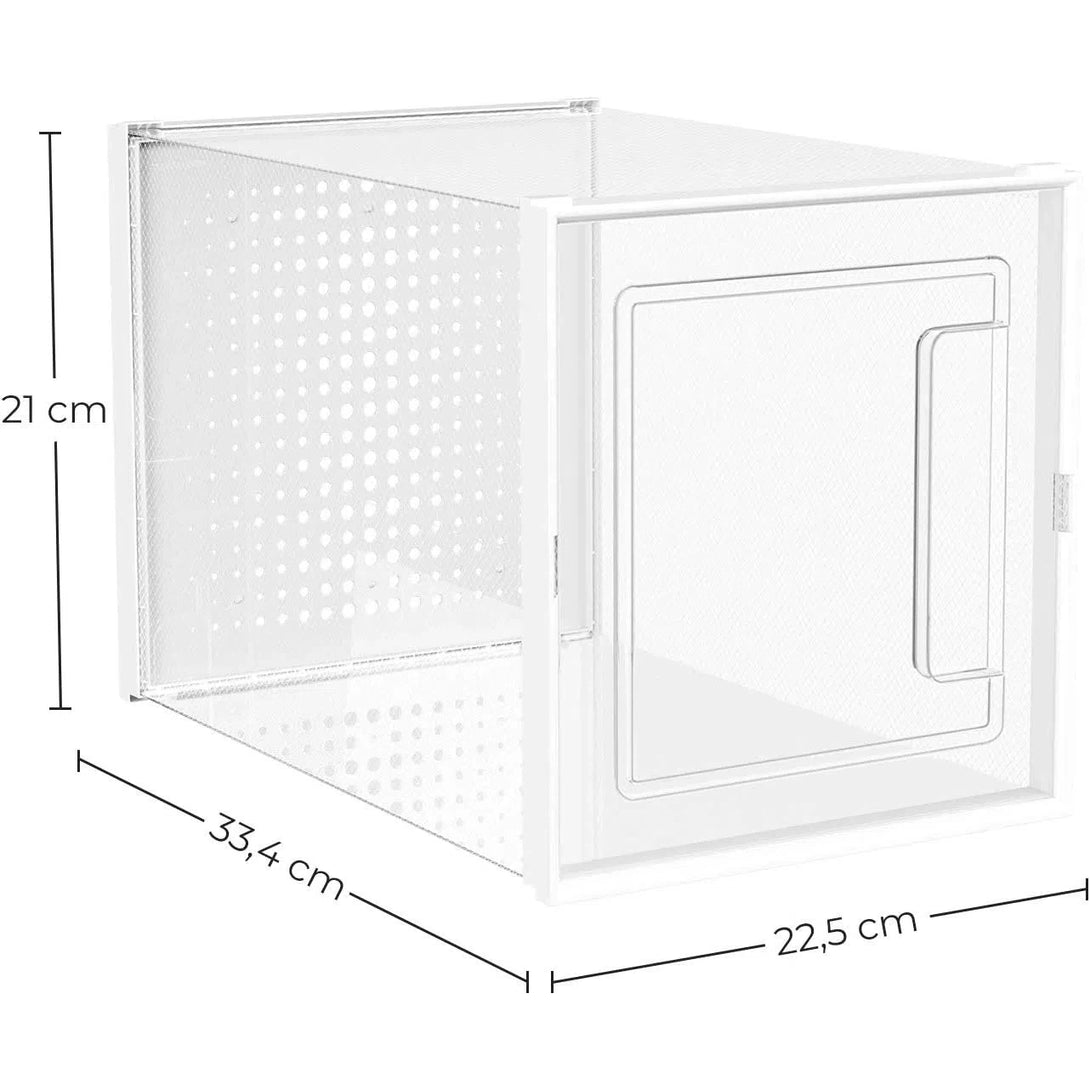 Vysoké boxy, plastové krabice na boty, sada 10 ks, průhledné-Úložné boxy-Vashome.cz