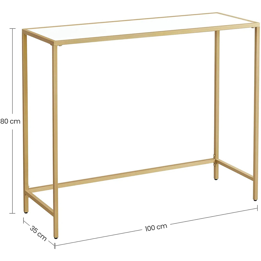 Vysoký konzolový stolek, 100 x 80 x 35 cm, zlatý