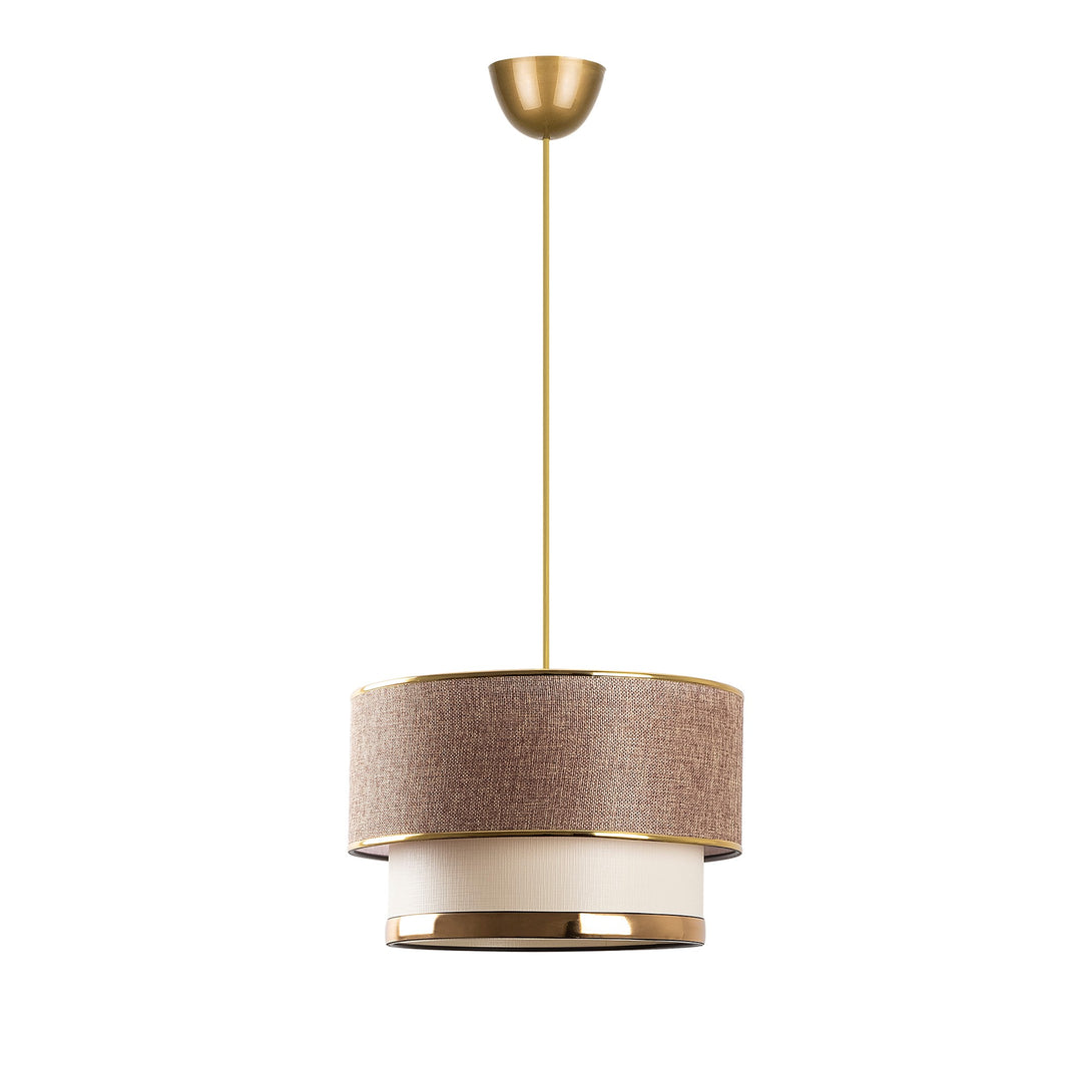 Závěsná lampa, Cake - Beige, Gold-Mennyezeti Lámpa-Vashome.cz