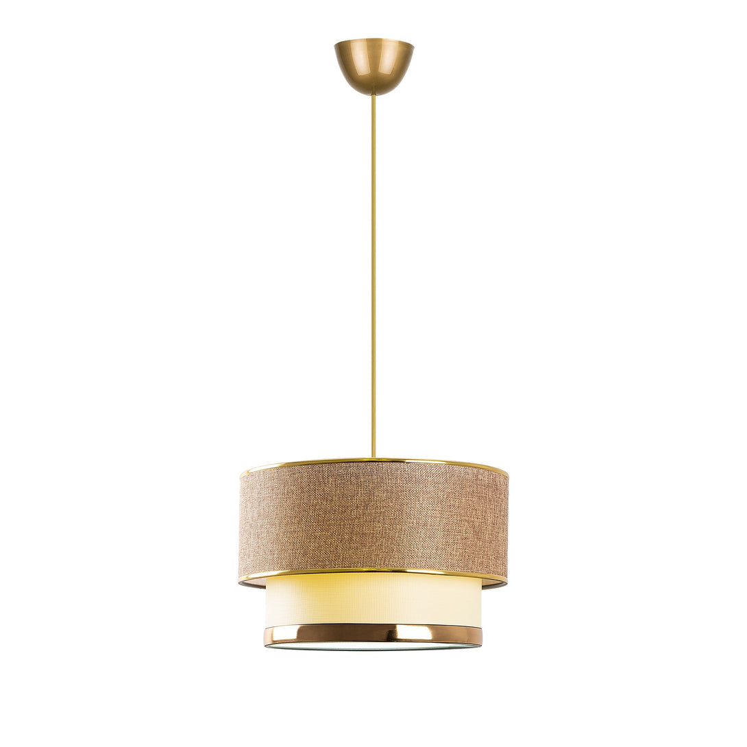 Závěsná lampa, Cake - Beige, Gold-Mennyezeti Lámpa-Vashome.cz