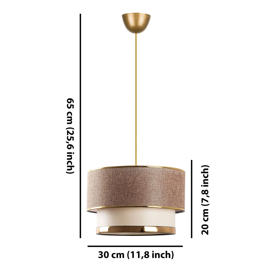 Závěsná lampa, Cake - Beige, Gold-Mennyezeti Lámpa-Vashome.cz