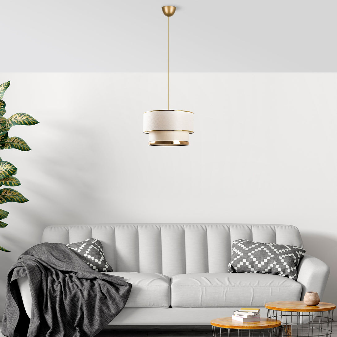Závěsná lampa, Cake - Cream, Gold-Mennyezeti Lámpa-Vashome.cz