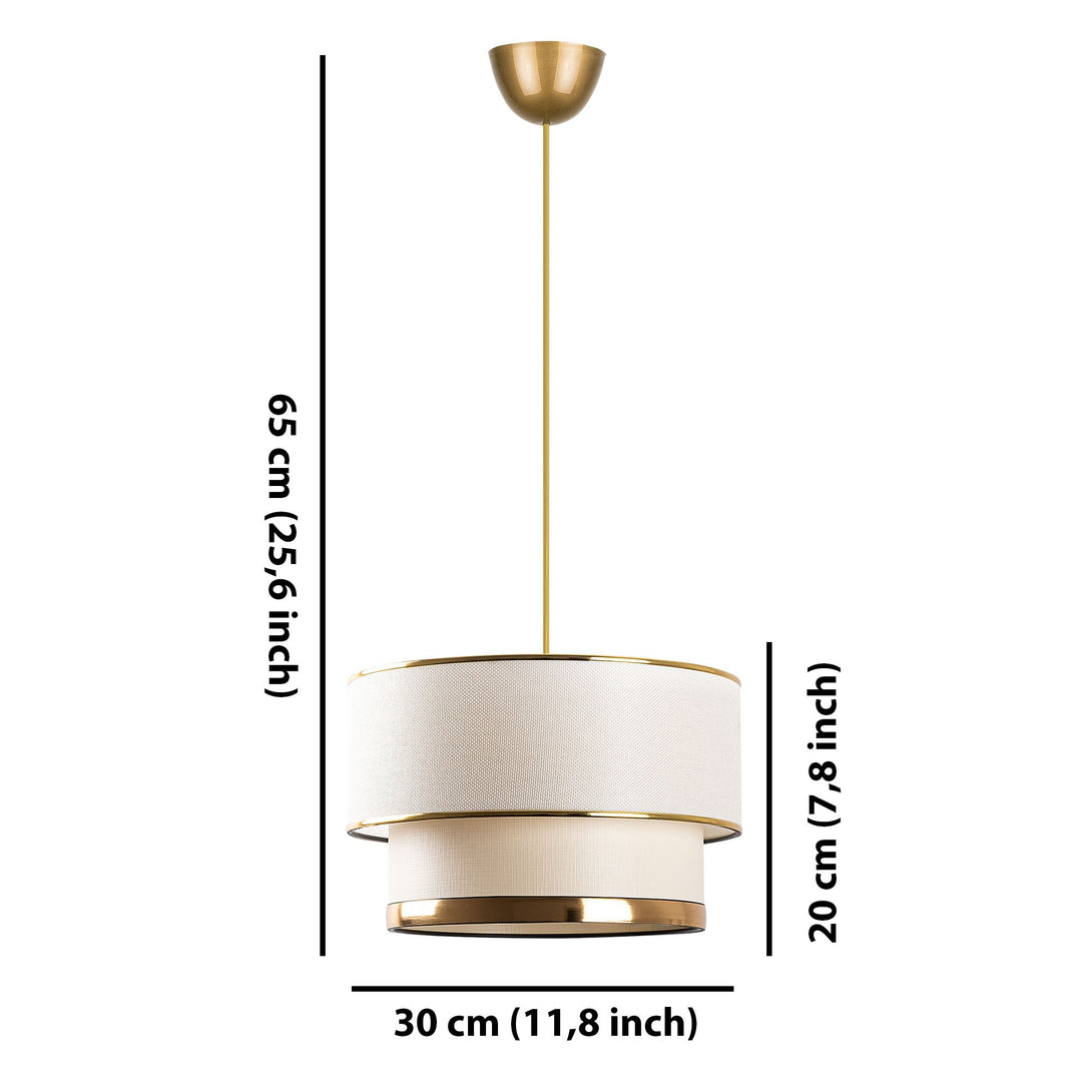 Závěsná lampa, Cake - Cream, Gold-Mennyezeti Lámpa-Vashome.cz