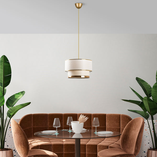 Závěsná lampa, Cake - Cream, Gold-Mennyezeti Lámpa-Vashome.cz