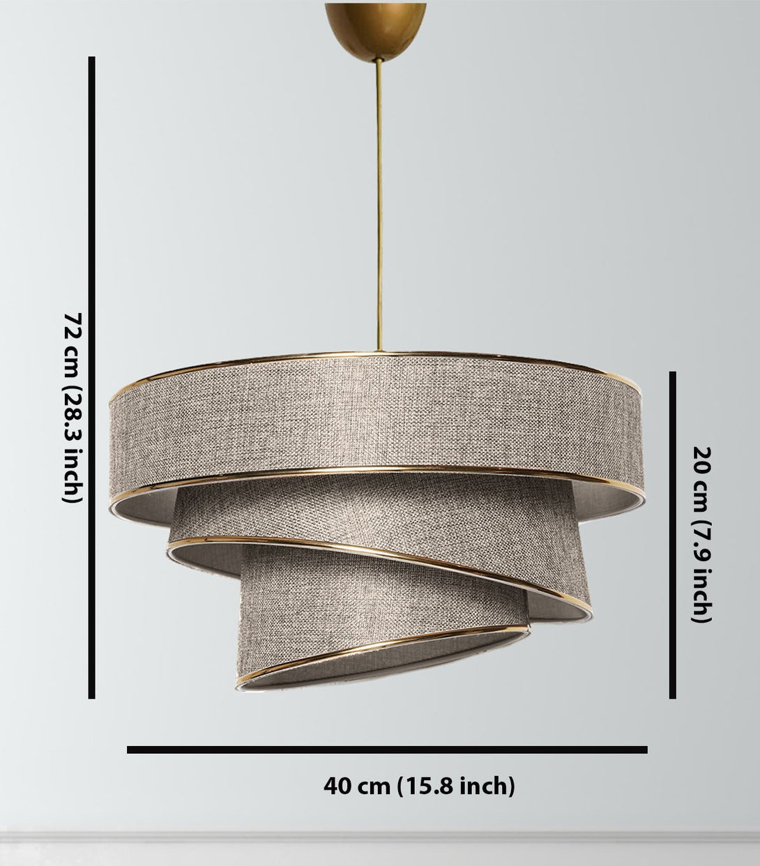 Závěsná lampa, Couper - Beige, Gold-Mennyezeti Lámpa-Vashome.cz