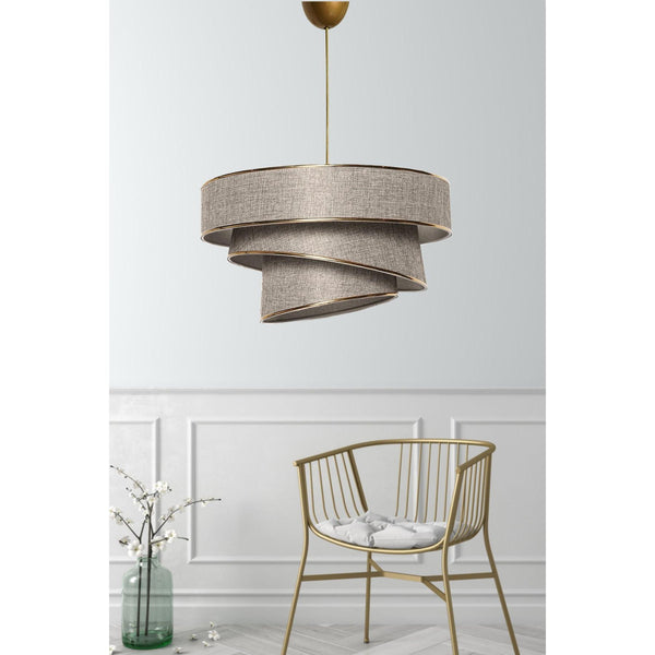 Závěsná lampa, Couper - Beige, Gold-Mennyezeti Lámpa-Vashome.cz
