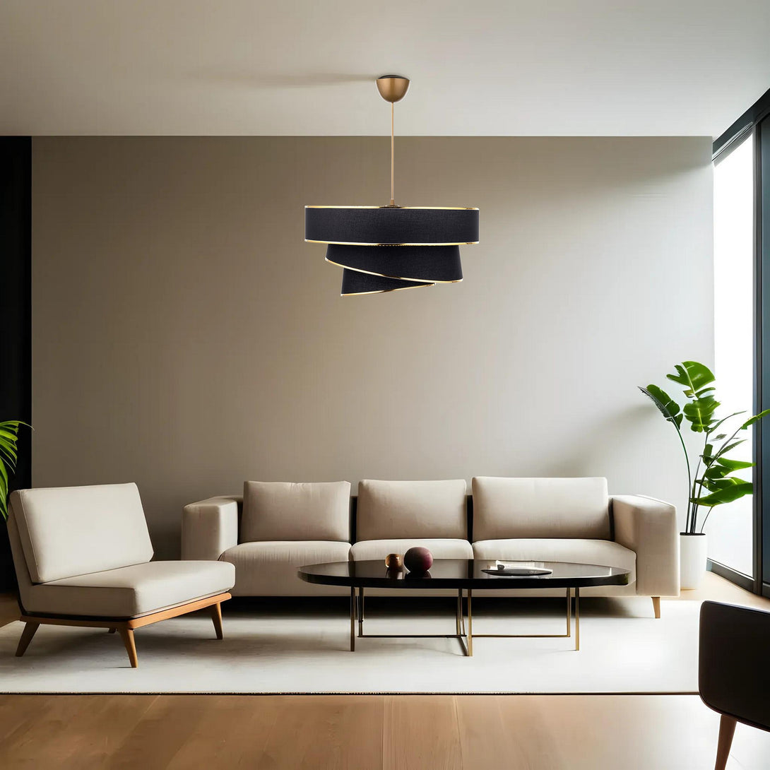 Závěsná lampa, Couper - Black, Gold-Mennyezeti Lámpa-Vashome.cz