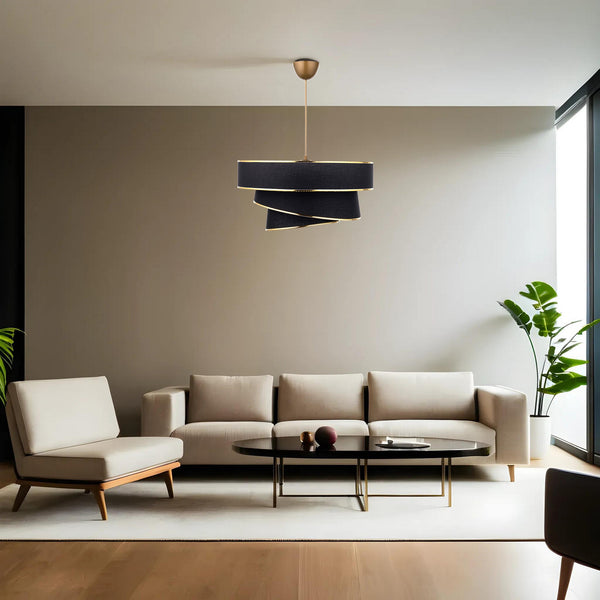 Závěsná lampa, Couper - Black, Gold-Mennyezeti Lámpa-Vashome.cz