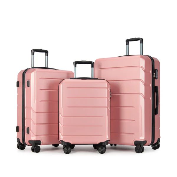 Sada kufrů BONTOUR „Spinner“ na 4 kolečkách, 3 ks, rose gold